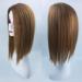 Nature Straight Mixture Snythetic Hair Topper 18" Side Parting Lace Base Clip in Wiglet Full Head Wear Crown Wig (Left Part 27# Dark Blonde) - Buy Online on GoSupps.com