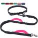 Vivaglory free-handed dog leash with double anti-shock bungees and padded handles reflective waist running leash for training jogging for medium large dogs black/pink M: fits the waist 83-147cm black/pink