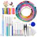 Jupean Embroidery Punch Needle  156 Pcs Punch Needle Tool with Needle Punch  110 Pcs Embroidery Thread  Embroidery Hoops  Embroidery Needles  Punch Needle Kit for Beginners 156PCS