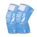 Kniebandage for women men 2 pieces of knee supports with adjustable straps and anti -slide silicone for sports running arthritis joint pain band injury meniscal tear tendonitis (XL light blue) light blue XL