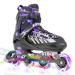 Sowume Adjustable Inline Skates for Girls and Boys, Roller Blades Skates with All Light Up Wheels, Patines para Mujer for Kids and Adults, Men and Women A-Purple Small - Little Kid