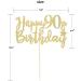 LOVENJOY Happy 90th Birthday Cake Topper Hello 90 and Fabulous Cake Decoration Gold Glitter Cheers to 90 Years Party Decor - Buy Online on GoSupps.com