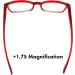 Buy Birdz Eyewear BPA Free Red Frame Readers - 1.75 Magnification Clear Lens | International Shipping - Buy Online on GoSupps.com