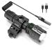 POVAST Tactical Flashlight Picatinny Rail Mount 1600 Lumens Side Switch Remote Pressure Switch USB Rechargeable, Matte Black