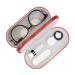 MUF 2-in-1 contact lens case and glasses case double-sided leakage-proof portable tweezers and contact lens-solving bottle for travel set (brown)