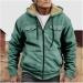 Hanxiulin Men's Fleece Jacket - Warm Plush Hooded Outdoor Coat | Cuddly & Stylish Mint Green 4XL Hiking Jacket - Buy Online on GoSupps.com