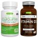 Daily Vitamin D3 + High Absorption Curcumin C3 Complex Vegetarian Bundle 365 2000iu Vitamin D3 Tablets + 300% Greater Absorption Curcuminoids with Rapid Uptake by Igennus