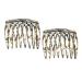 Camila Paris Onyx and Pearl French Hair Side Comb 4 Pack - Handmade Small Decorative Combs for Women, Strong Hold Clips - Made in France - Buy Online on GoSupps.com