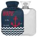 Naanle chevron anchor hot water bottle with reference transparent hot water bottle 1l heat bottle for bed hand feet warmer pain relief heat and cold therapy