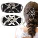 Beads Hair Comb 2pcs Magic Elastic Hair Combs Double Clips Hair Holder Stretch Double Side Combs Clips for Women Girls Hair Accessory DIY Hair Styling Tool(Black White)