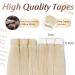 Elailite Tape Extensions - Real Remy Human Hair 22 Inches 100g #60 Platinum Blonde - Premium Hair Extension Adhesive - Buy Online on GoSupps.com
