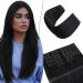 SEGO 12 PCS clip in extensions such as real hair hair extensions hair parts with 22 clips 55 cm cheap for full head 180g black 55 cm black