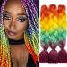 Tess Braids Extensions 60 cm | Jumbo KanCalon Ombre Hair Braids | 100g Single-Laid Box Braids - Orange/Yellow/Green/Pink - Buy Online on GoSupps.com
