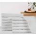 Bliss Casa Chevron White Washcloths Set - 12x12 Inch, 100% Cotton, 12 Pack - Soft & Absorbent Face Towels - Buy Online on GoSupps.com