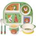 Greentainer children's tableware set made of melamine 6th crash-resistant set-baby menu tablet children's bowl with suction cup cup with lid spoon fork for children from 6 months dishwasher-safe kangaroo