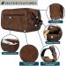 PAVILIA Men's Travel Toiletry Bag | Water-resistant PU Leather Dopp Kit for Grooming and Hygiene Essentials (Dark Brown) - Buy Online on GoSupps.com