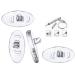 3 pairs (6 pieces) nose pads 13mm oval + screwdriver - silicone screw system