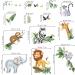 Decalmile Jungle Animals Wall Decals - Safari Elephant Lion Giraffe Door Stickers for Baby Nursery and Kids Room - Buy Online on GoSupps.com