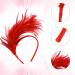 MWOOT Feather Headband 1920s Fascinator Headwear Red Feather Headpiece Hair Accessories for Cocktail Wedding Tea Party - Buy Online on GoSupps.com
