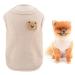 SMALLLEE_LUCKY_STORE Cute Bear Waffle Knit Tank Top Puppy T-shirt for Small Dogs Cats Boy Girl Stretchy Tee Shirt Vest Yorkie Chihuahua Pet Summer Clothes Cream S S cream
