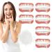 Eupsiiu 6 pair false teeth veneers fake teeth false teeth veneers cosmetic tooth cover cosmetic veneers teeth women men temporary denture for bad teeth 12 pieces