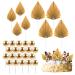 LLMSIX 28PCS Gold Palm Leaves Cake Decorations 20PCS Gold Foam Balls Cake Topper 8PCS Paper Palm Leaf Insert Cake Decoration for Baby Shower Wedding Birthday Party Supplies (Gold)