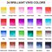 ParKoo Watercolor Brush Pens - 24 Color Flexible Real Nylon Brush Tips for Painting, Coloring Books, Calligraphy - Includes Blending Brush - Ideal for Artists and Beginners - Buy Online on GoSupps.com