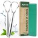 Ronavo tongue cleaner made of stainless steel -tongue scraping for adults tongue brush heals bad breath tongue scraper fresh breath in seconds (2 pieces) l tongue cleaner -Silber