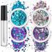 4 Box Fantasy Glitter Set | Irregular Face & Body Sequined Makeup | Festival Cosmetic Glitter Accessories - Set of 3 - Buy Online on GoSupps.com