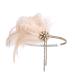 Sweetv 1920s Flapper Headband - Rhinestone Pearl Feather Hair Band | Great Gatsby Accessories in Champagne - Buy Online on GoSupps.com
