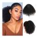 Messy Bun Hair Piece for Women 8-24 Inch Black Curly Drawstring Ponytail Human Hair Extensions Afro Shaggy Ponytail Hair Extensions for Black Women Hair Extensions Hair Scrunchies (Size : 16 inch)