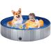Foldable Dog Pool Collapsible Dog Bathtub Kids Pool for Backyard Plastic Bath Tub Duck Pond Bathing and Swimming Wading Pool for Pet Kiddie Baby Toddler Doggie Cat (Grey 120CM) 120CM Grey