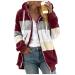 Hanxiulin coat plush jacket hoodie jacket oversize winter coat ladies coat winter jacket winter color variants transition jacket warm outdoor windproof women trench coat fluffy jacket 3xl B-wine