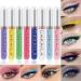 evpct 8 Colors Colored Colorful Matte Liquid Makeup Eyeliner Liquid Set Stamps Shapes for Eyes  Pink Red Yellow Blue Purple White Black Liquid Eyeliner Waterproof Color Eye Liners Pencil for Women 01 A01-Matte