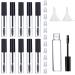 Rocutus 10pcs Empty Plastic Mascara Tube Empty Mascara Tube and Wand 10ml With Black Eyelash Wand  Rubber Inserts and Funnels DIY Mascara Container for Eyelash Growth Medium Mascara (Black)