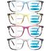 COJWIS 4 Pack Progressive Multifocal Reading Classes Men Men Blue Light Filter Glasses Party glasses Computer glasses Reading Help Blue Light Blass 4 Color 2.5 X