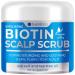 Biotin Scalp Scrub - Exfoliator Treatment for Dry Hair and Itchy Flaky Scalps - Intense Moisturizer and Detox Cleanser for Build Up Relief - Anti Dandruff Mask with Tea Tree Oil for Women and Men