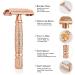 Kanzy Butterfly Rose Gold Safety Razor for Women & Men - Double Edge Single Blade Metal Reusable Shaving Kit for Perfect Shave - Buy Online on GoSupps.com