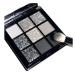 Palette de fards paupi res fum s 9 couleurs noir gris fonc palette de fards paupi res longue dur e imperm able hautement pigment e noir blanc argent palette pour femme avec miroir blanc/noir