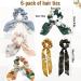 Benaton 6-Piece Chiffon Bowknot Hair Ties | Vintage Floral Ponytail Holders for Girls & Women - 6 Color Styles - Buy Online on GoSupps.com