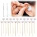 HIDAMAZY Goose Feather Ear Pick 20 Pieces Bamboo Massage Stick Ear Massage Tool Ear Wax Remover Cleaning Earpick Feather Tickler Stick for Women Girls Adult Ear Care Massage (20Pcs 6.6inch S) SMALL SIZE 20 Pcs White
