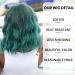 Testar 14 Inch Green Ombre Short Bob Wig with Ponytail - Shoulder Length Synthetic Cosplay Wig for Women | Everyday Colorful Style - Buy Online on GoSupps.com