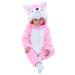 Doladola Unisex Baby Hooded Cartoon Animal Romper Toddler's Jumpsuit Baby's Outfit Infant's Pajama 12-18 Months Pink Husky