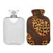 Mnsruu Hot Water Bottle with Soft Cover Leopard Paisley Hot Water Bottle Great Gift for Women Kids Christmas 2L