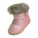 MINBEI Baby Girls Soft Leather Booties Winter Snow Boots Waterproof for Toddler Girls Pink White Rose Gold Brown 11 UK Child S411 Pink