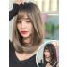 BGHJUE Wig female long hair straight hair realistic natural full head style hair set clavicle hair repair face short hair