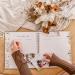 Peachly Baby Memory Book | Minimalist First Year Keepsake for Baby Girl | 60 Pages Beige Linen Scrapbook - Fleur - Buy Online on GoSupps.com