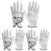 FINGER TEN Mens All Premium Soft Cabretta Leather Tour Fit Grip Left Hand Lh Right Hand Rh with Cadet Size Golf Gloves Value 3 Pack Size from Small to XXL Medium Cadet Size-Worn on Left Hand