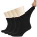 Hugh Ugoli Men's Cotton Diabetic Ankle Socks - Wide, Thin, Loose Fit & Stretchy - Seamless Toe, Non-Binding Top - 4 Pairs 11-13 Black - Buy Online on GoSupps.com