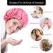 Fuyamp 2 Packs Satin Sleep Cap Adjustable Silky Sleep Bonnet for Women Long Curly Hair Double-Sided Waterproof Satin Hair Cap Extra Large Sleep Satin Bonnet for Women Girls Sleeping Black+Pink - Buy Online on GoSupps.com